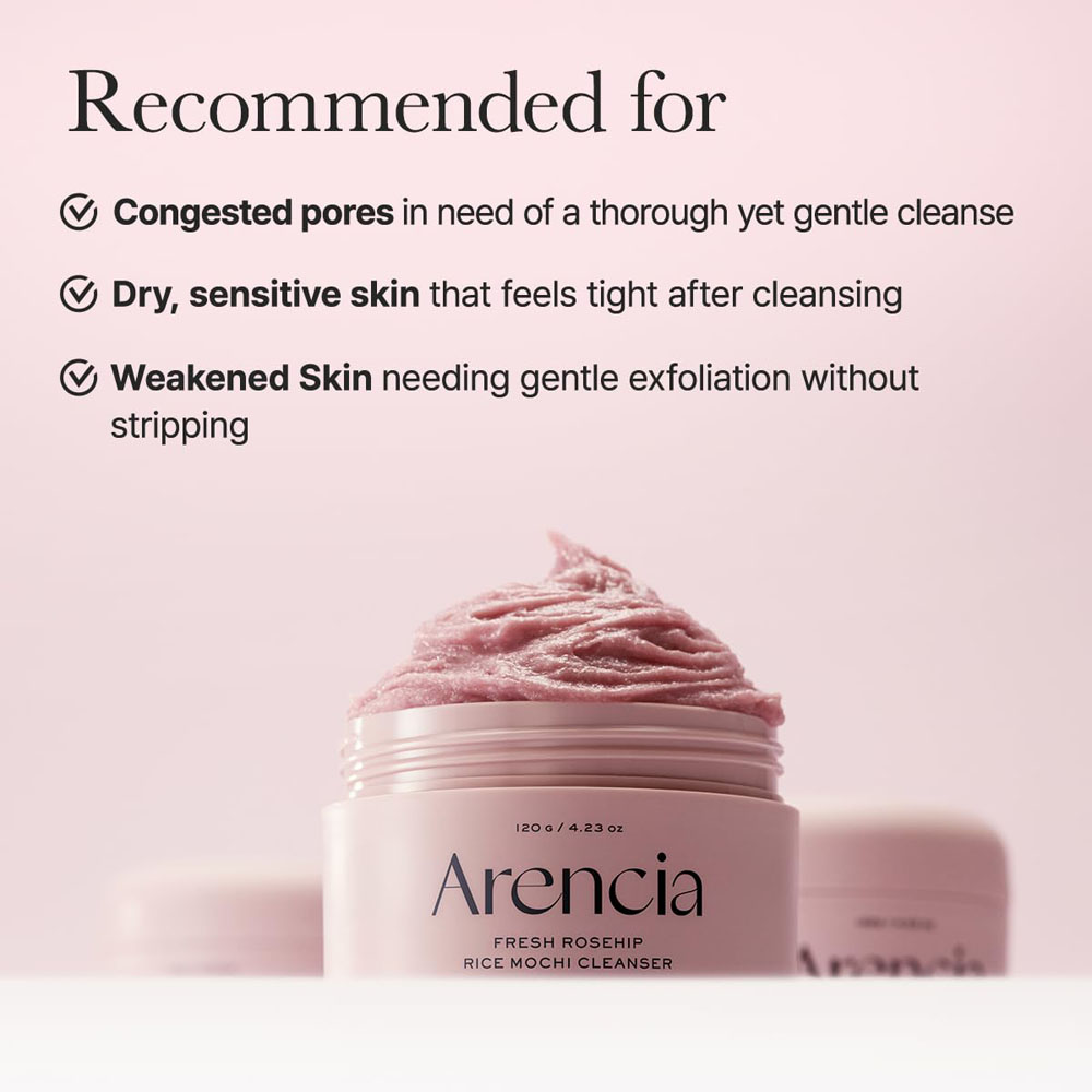شوینده موچی برنج و رزهیپ آرنسیا حجم 120 گرم Arencia Fresh Rosehip Rice Mochi Cleanser